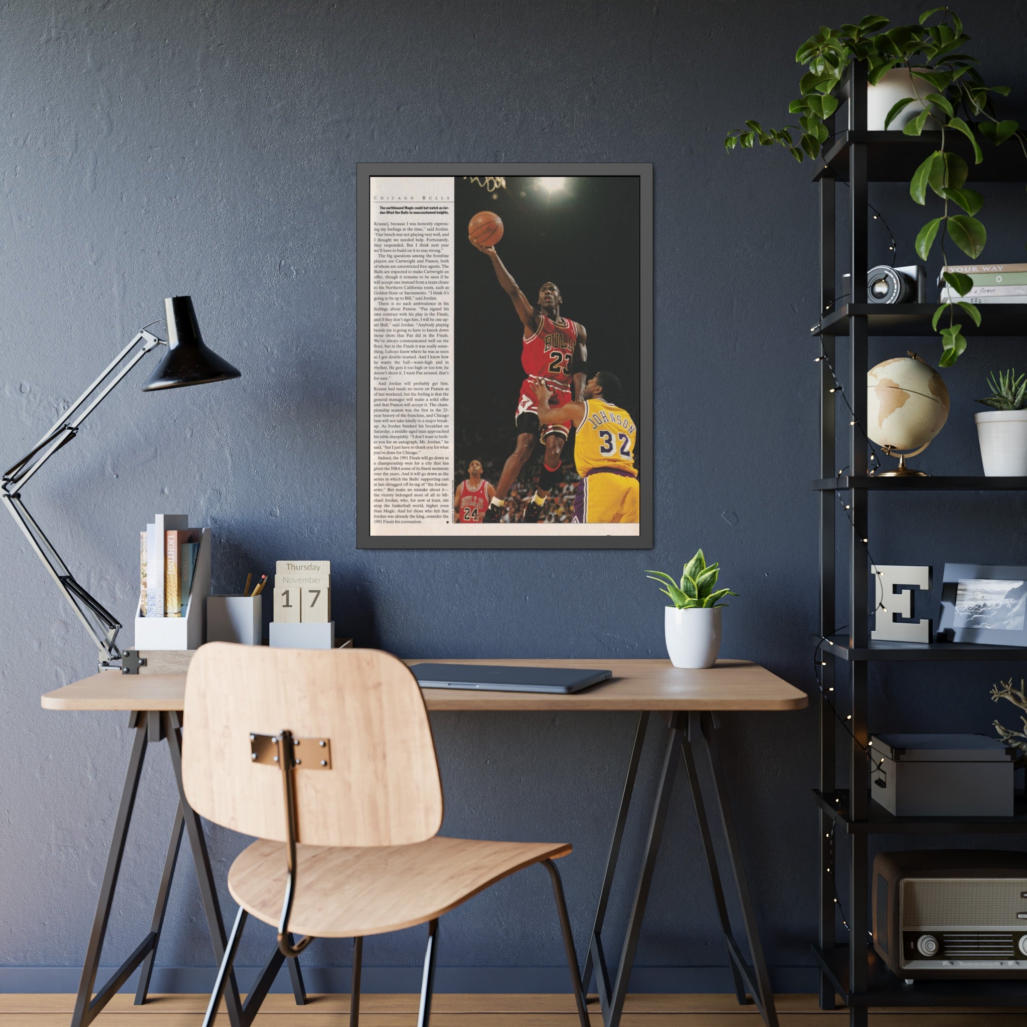 Michael Jordan (1991 NBA Finals) Framed High-Resolution Preservation Print