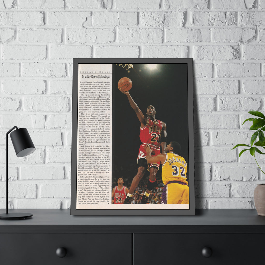Michael Jordan (1991 NBA Finals) Framed High-Resolution Preservation Print