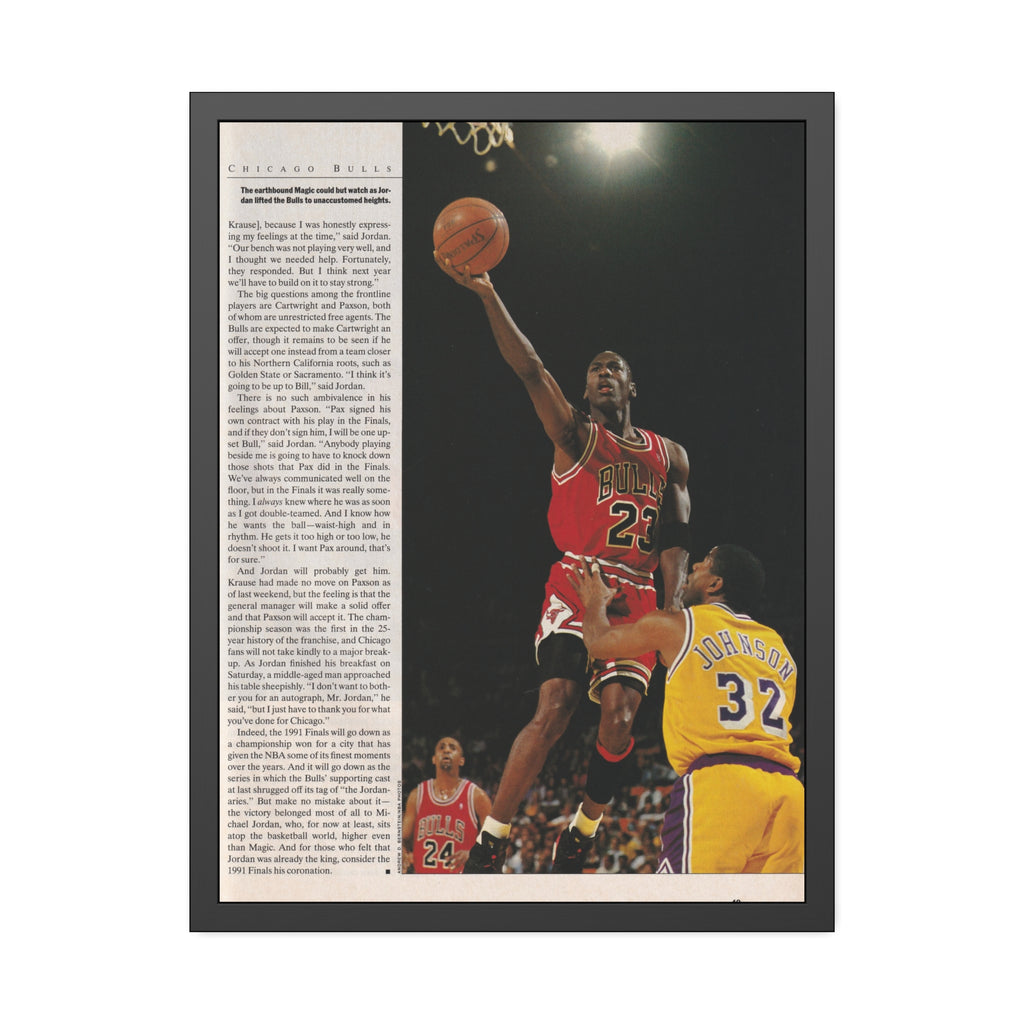 Michael Jordan (1991 NBA Finals) Framed High-Resolution Preservation Print